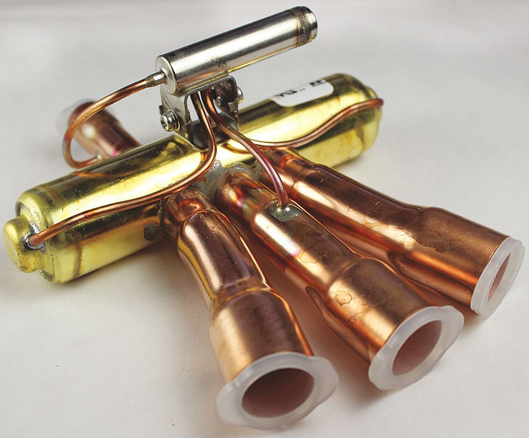 Heat Pump Reversing Valve: 1.3 ton to 3.5 ton (R410A), Flare Tube, 3/4 in Suction, 1/2 in Discharge