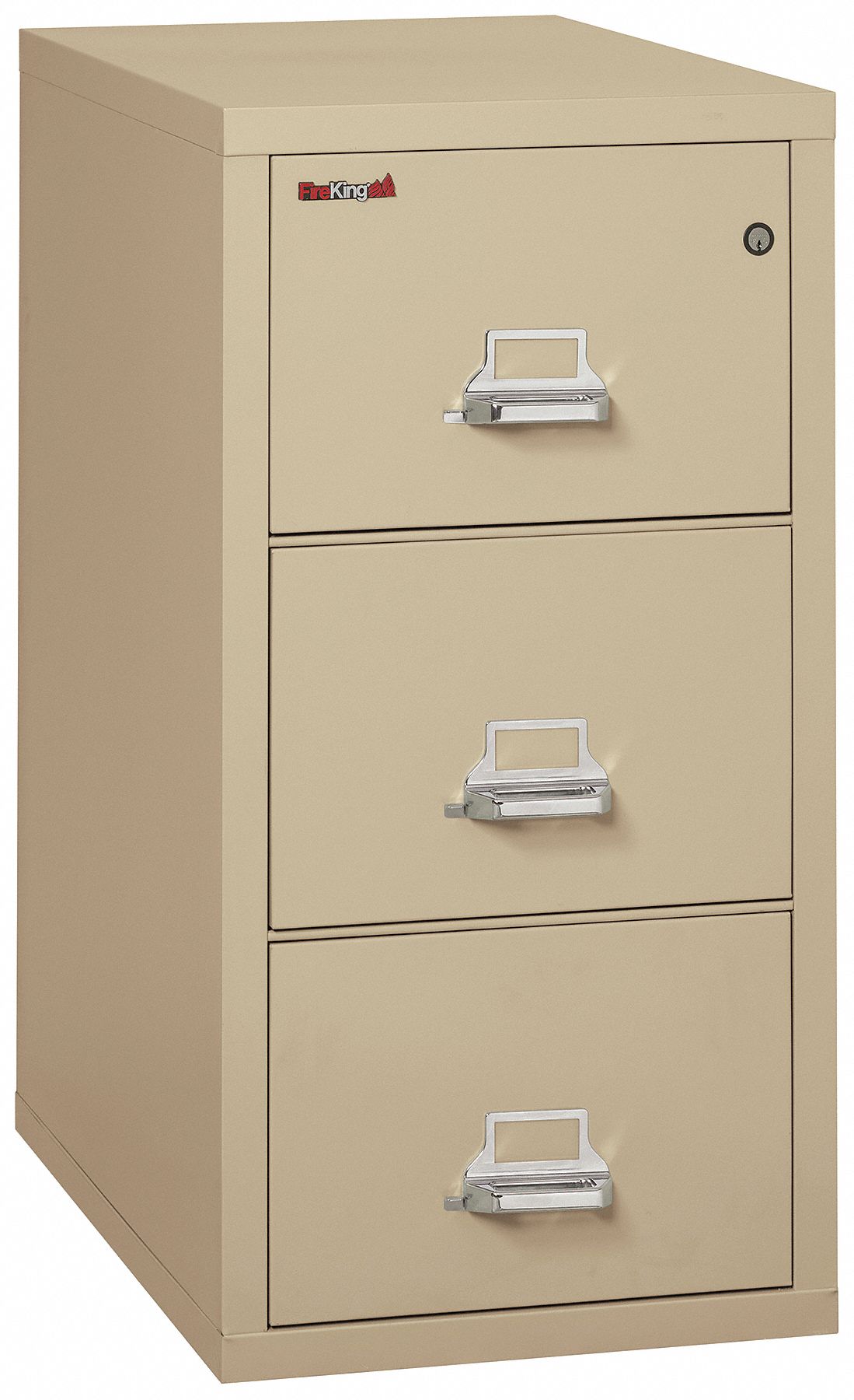 Fire-Resistant Vertical File Cabinet: Parchment, 3 Drawers, 40 1/2 in Overall Ht