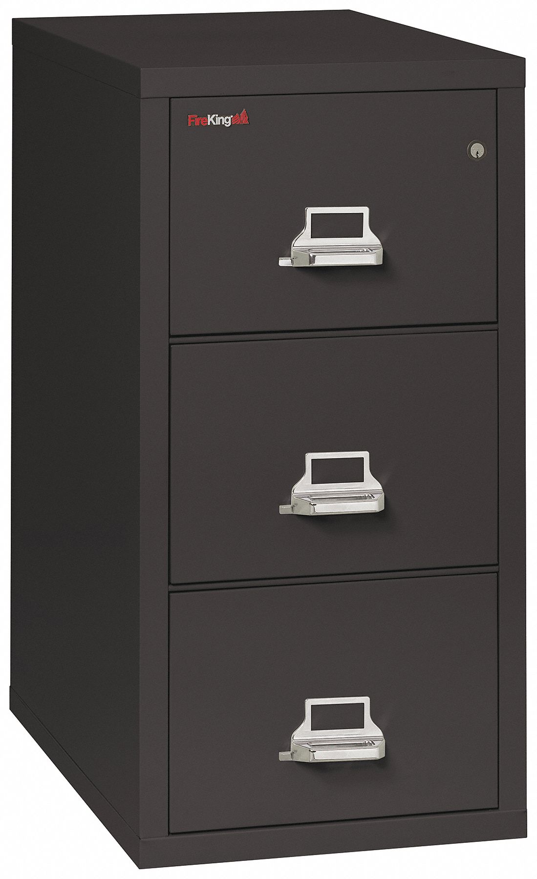 Fire-Resistant Vertical File Cabinet: Black, 3 Drawers, 40 1/2 in Overall Ht, Gypsum/Steel