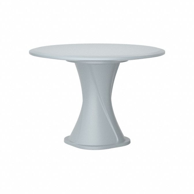 Table: 29 in Overall Ht, 42 in Overall Dia, No Game Top, Ballast Accepted, Gray, ISO 22196