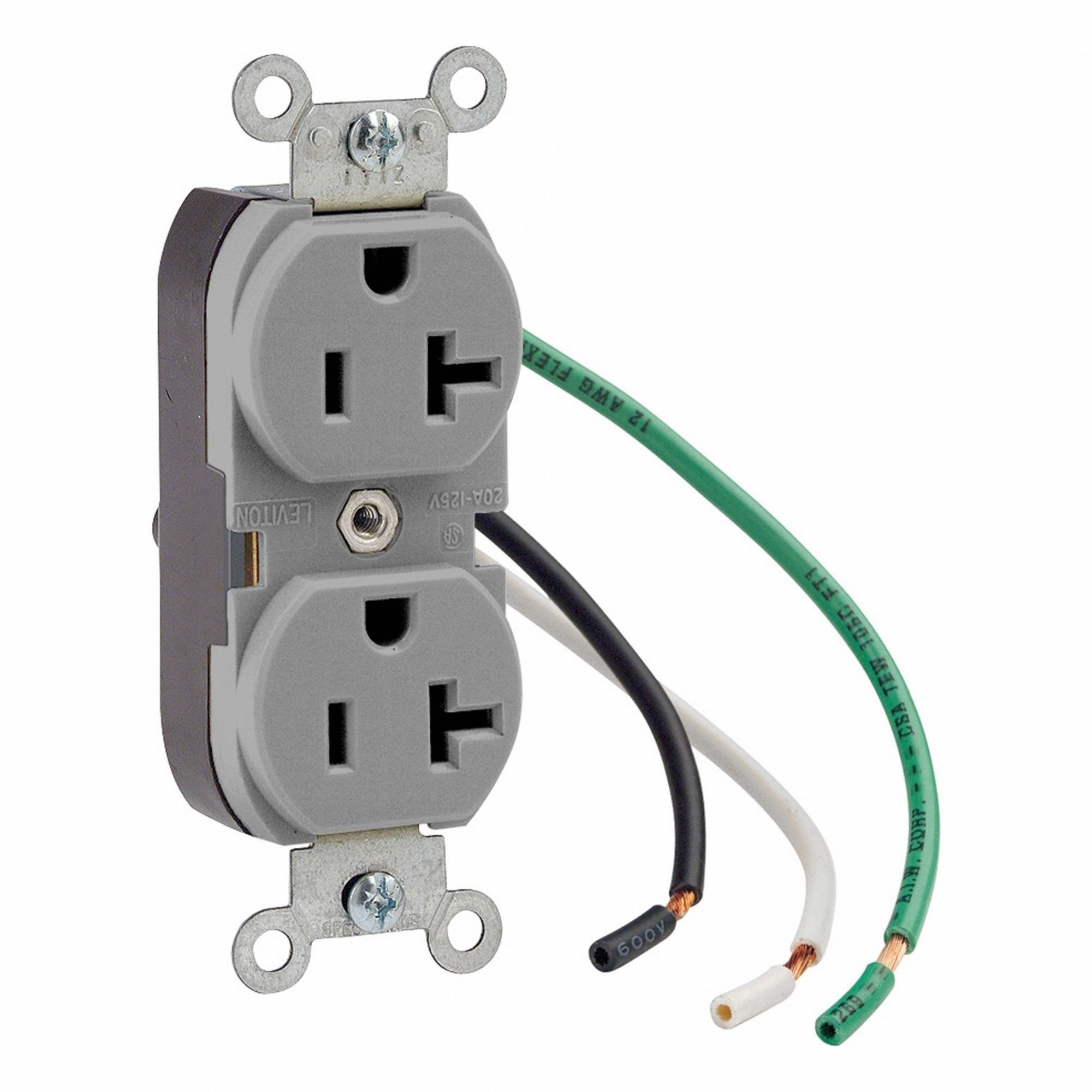 Leaded Dup 20A 125V Self-Gr Gry