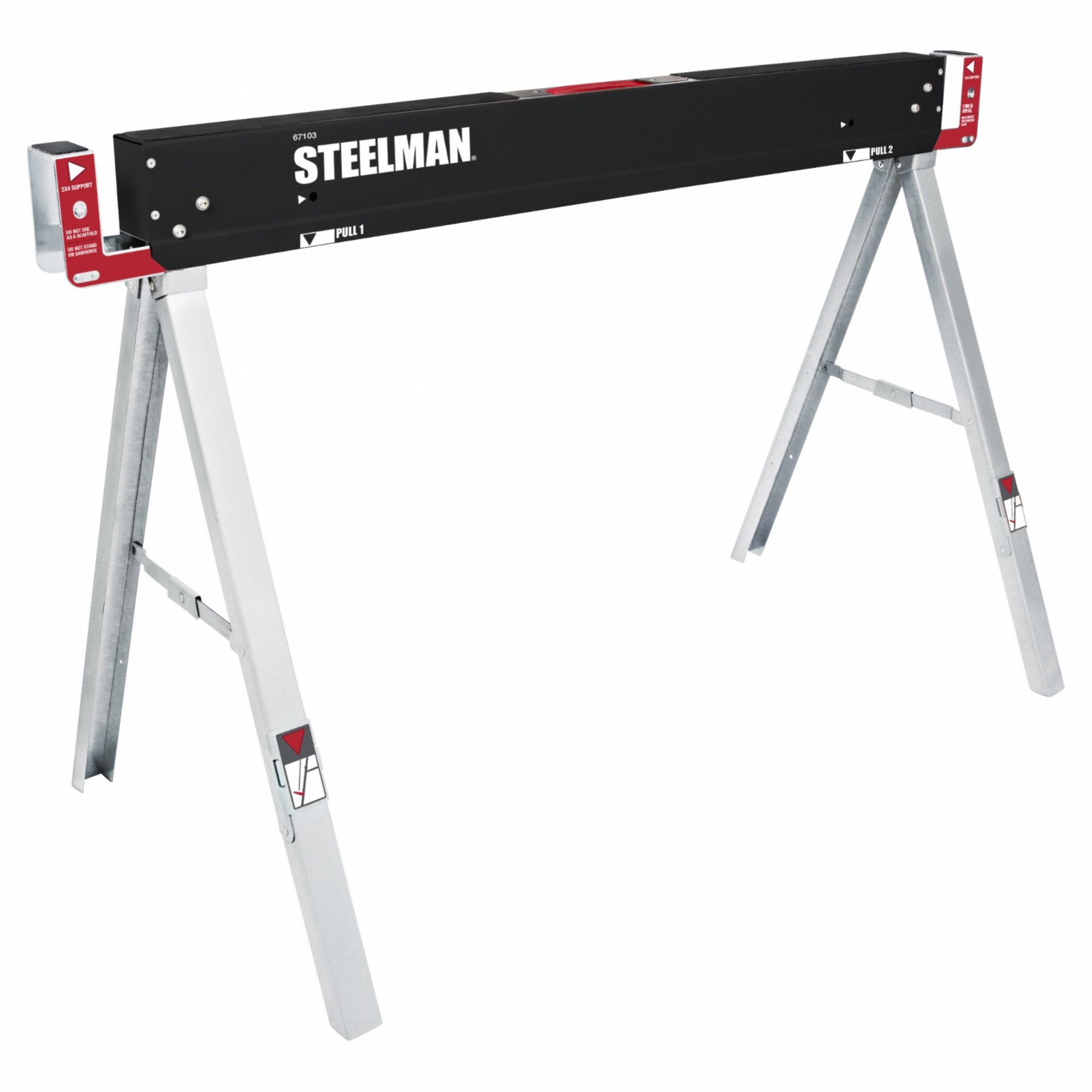 Folding deals steel sawhorse