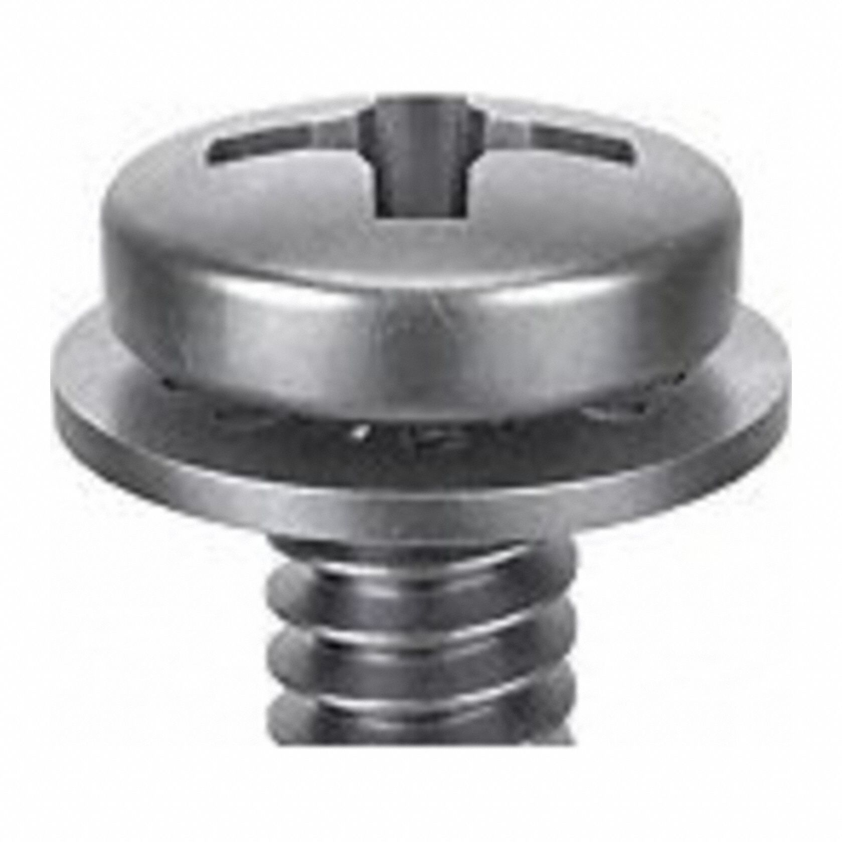 SEMS Screw: Internal Tooth, #4-40 Thread Size, 1/4 in Lg, Stainless Steel, Passivated, Pan, 50 PK