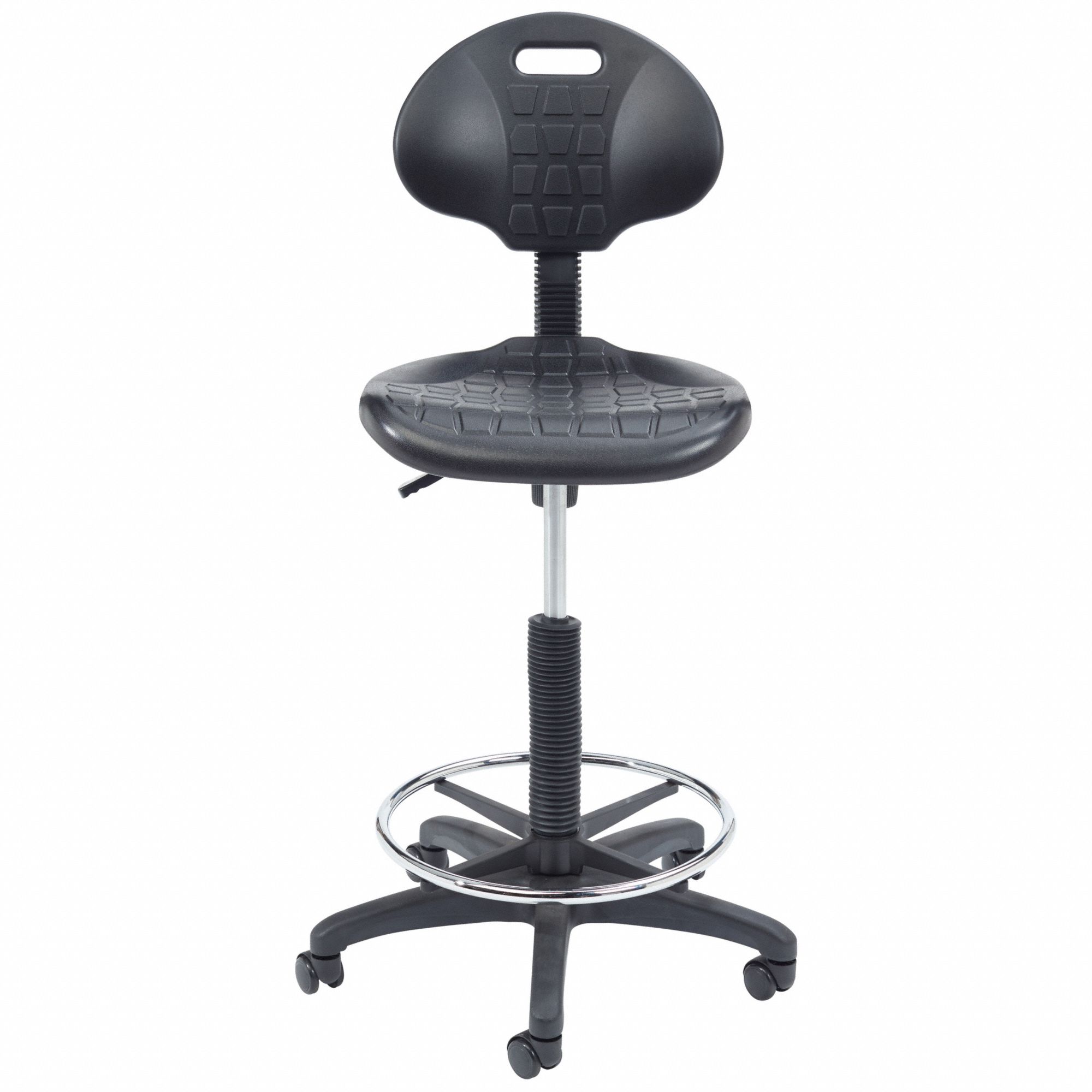 NATIONAL PUBLIC SEATING, Polyurethane Task Stool, Black, Drafting Chair ...