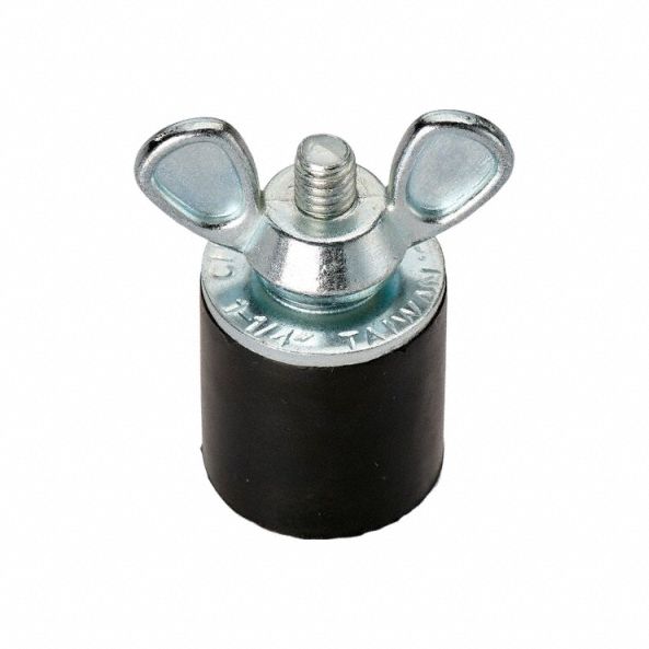 Pipe Plug: Wing Nut, Inside Pipe, For 1 1/4 in Pipe, Natural Rubber Plug