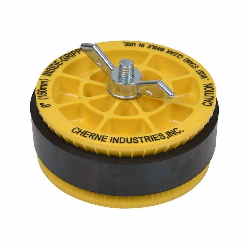 Pipe Plug: Wing Nut, Inside Pipe, For 6 in Pipe, Natural Rubber Plug