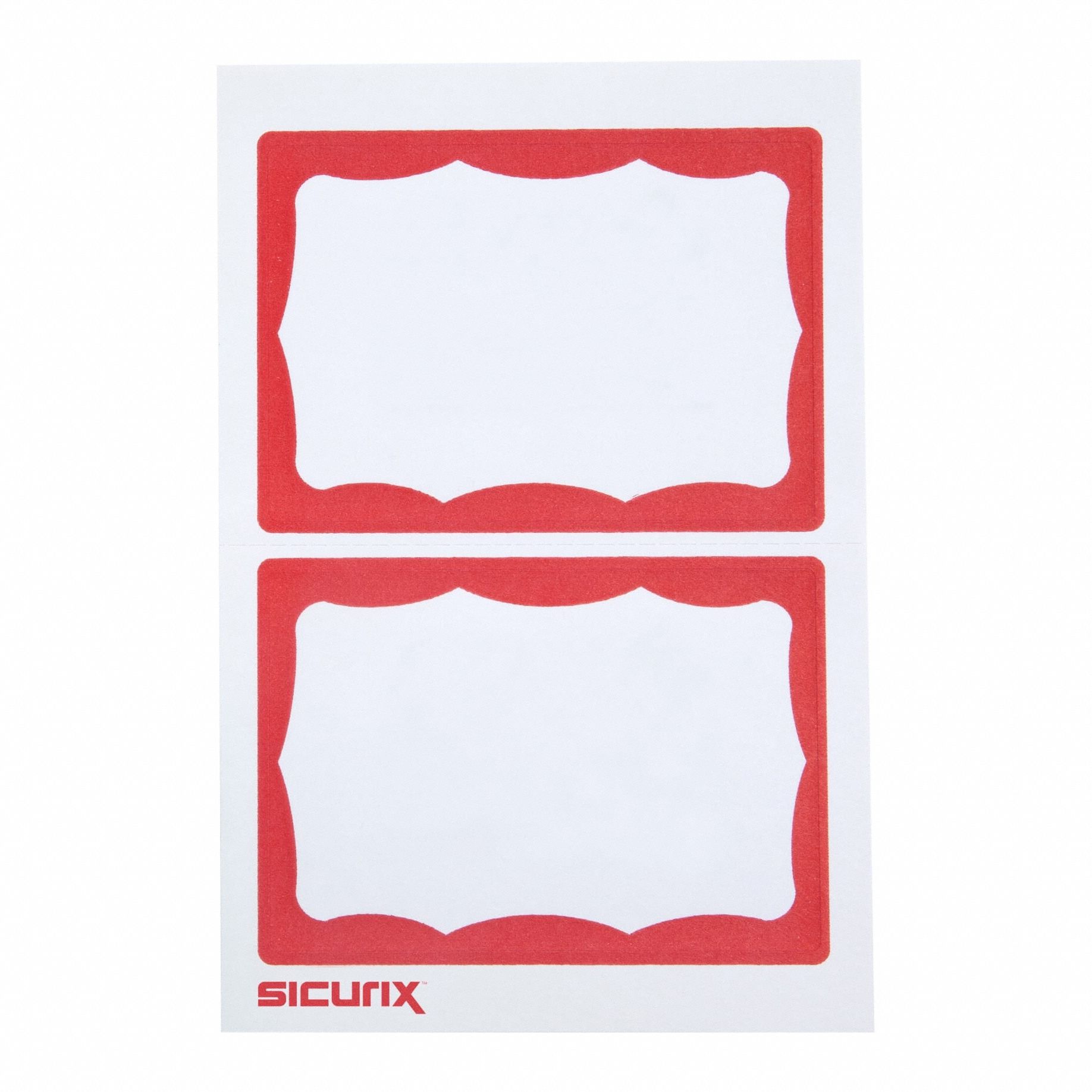 ID Badge: No Legend, Paper, Red, 2 1/2 in Card Ht, 3 1/2 in Card Wd, 600 PK