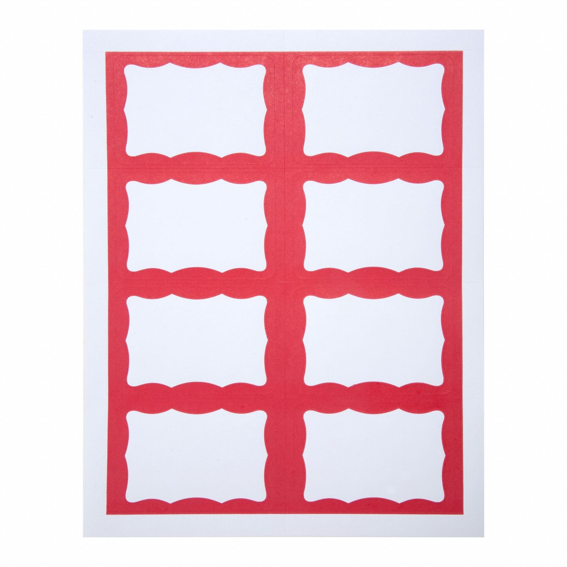 ID Badge: No Legend, Paper, Red, 2 3/8 in Card Ht, 3 3/8 in Card Wd, 200 PK