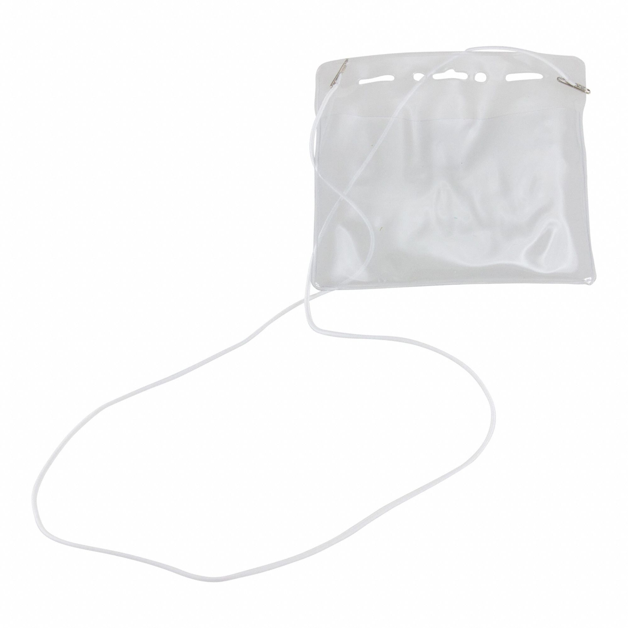 Badge Holder: Pouch, Horizontal, 4 1/2 in Badge Pouch Wd, 1 1/4 in Badge Pouch Ht, Plastic, 25 PK