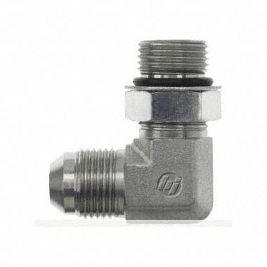 Stainless Hydraulic Adapter: 1-1/16"-12 Thread Size, 3/4 in x 3/4 in Fitting Size, Male x Male