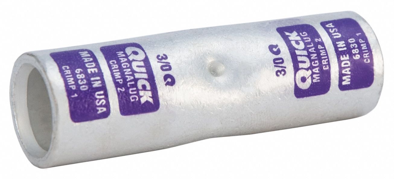 Wire Connector: 3/0 AWG, Purple, Splice Connection, Copper Contact