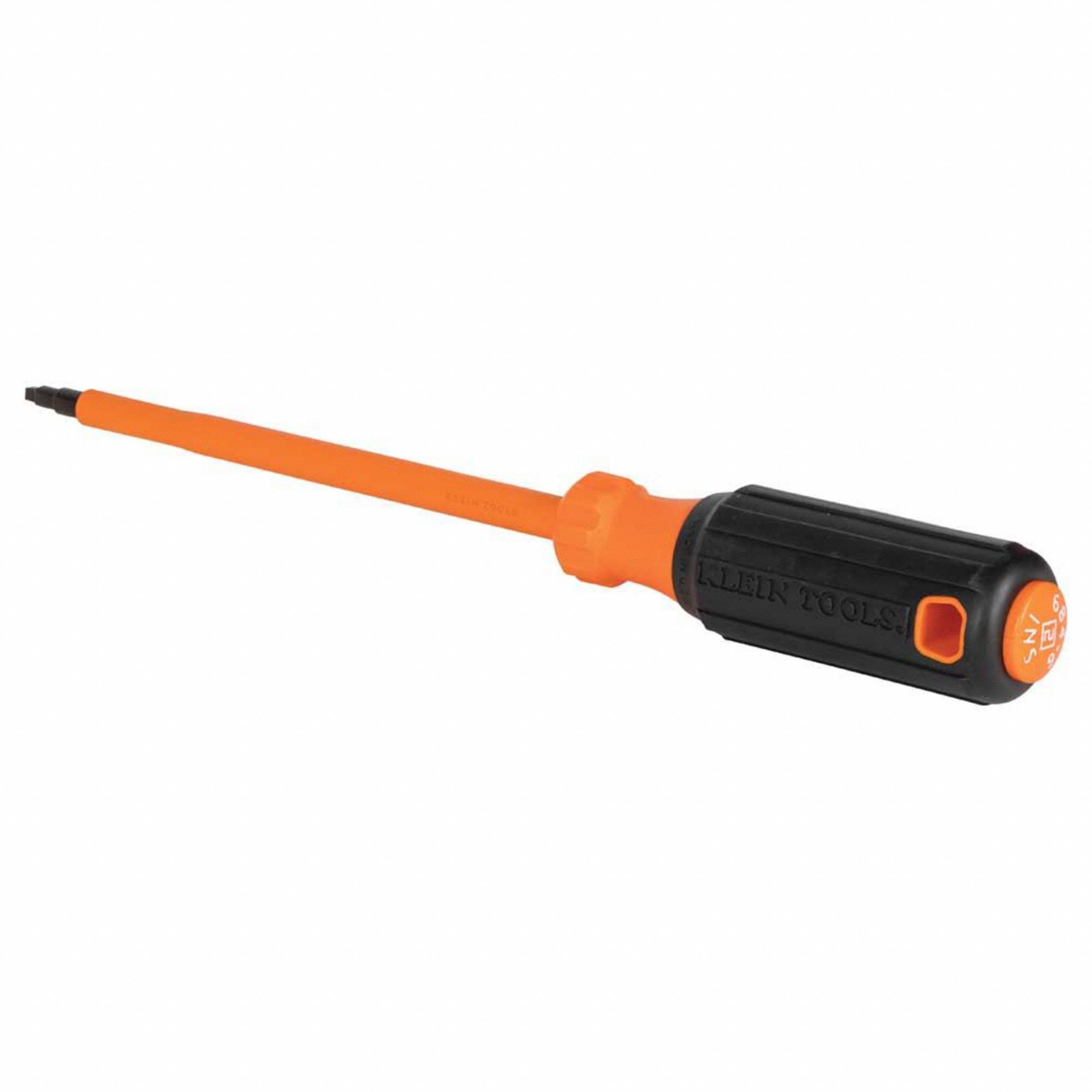 Insulated Square Screwdriver: Long Lg, #2 Tip Size, 10 1/4 in Overall Lg, 6 in Shank Lg