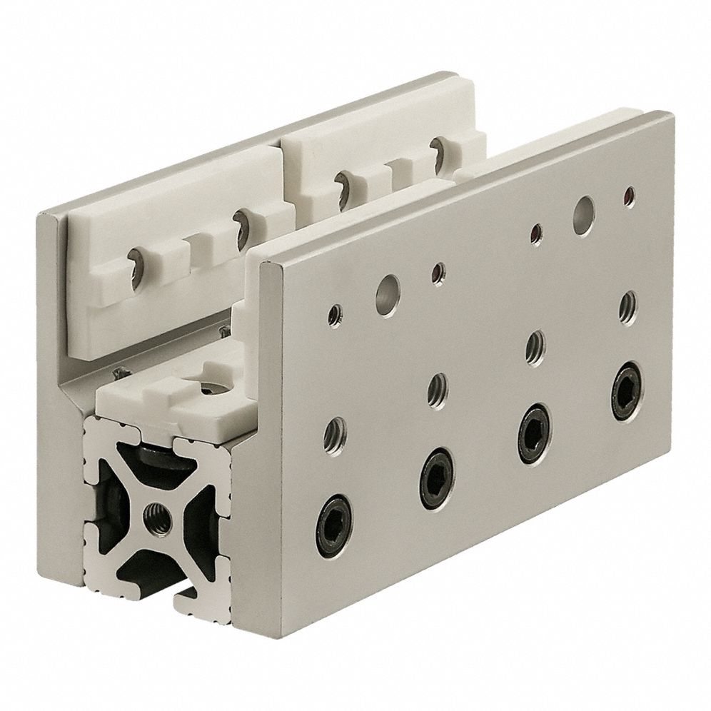 Linear Bearing: 15 Series, 6 in L x 3 1/8 in W x 2 1/2 in H, Silver, Single Mount, Std, Anodized