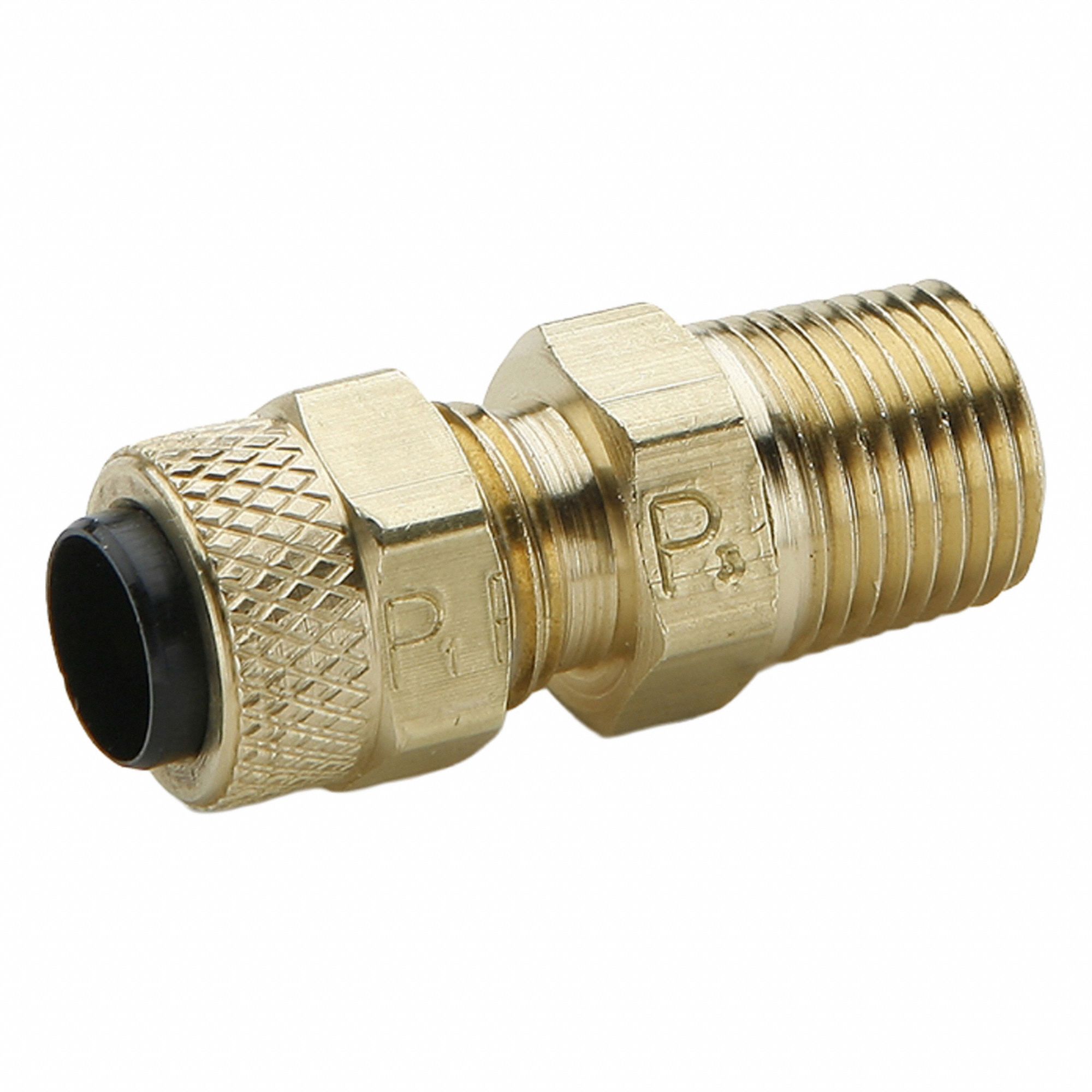 Compression Fitting Adapter: 1/4 in OD x 3/8 in Pipe Fitting Size, Compression x FTG, Brass