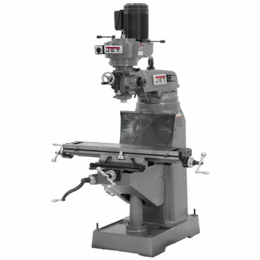 JET, 7 7/8 in Table Lg, 35 3/4 in Table Wd, Knee/Column Milling Machine ...