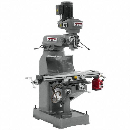 JET, 9 in Table Lg, 42 in Table Wd, Knee/Column Milling Machine ...