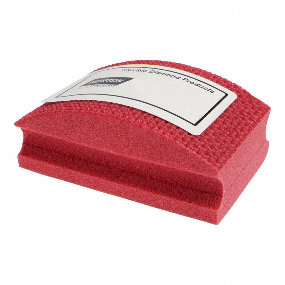 DIAMOND HAND PAD, 55 MM X 90 MM, DIAMOND, FINE, 200 GRIT, RED, QUADROFLEX