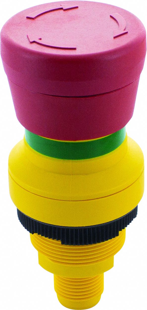 Emergency Stop Push Button: Non-Illuminated, Mushroom Head Profile, Non-Metallic, 2NC