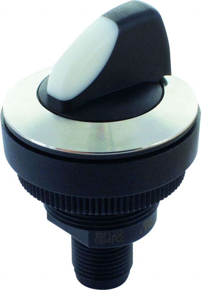 Selector Switch: 30 mm Panel Mounting Size, 2 Positions, Short Lever, 2NO