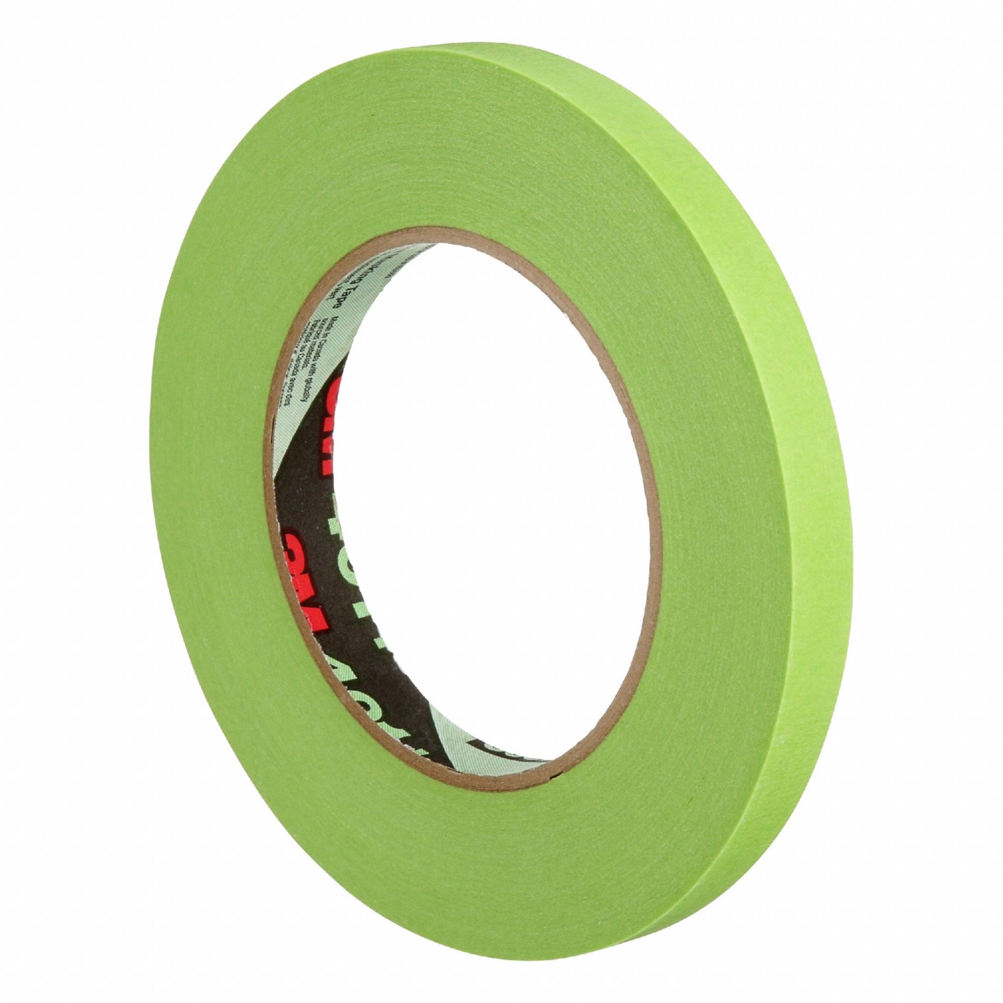 Painter's Tape: 1/2 in Wd, 60 yd Lg, 6.7 mil Thick, Green, Crepe Paper, Rubber, Indoor, 48 PK