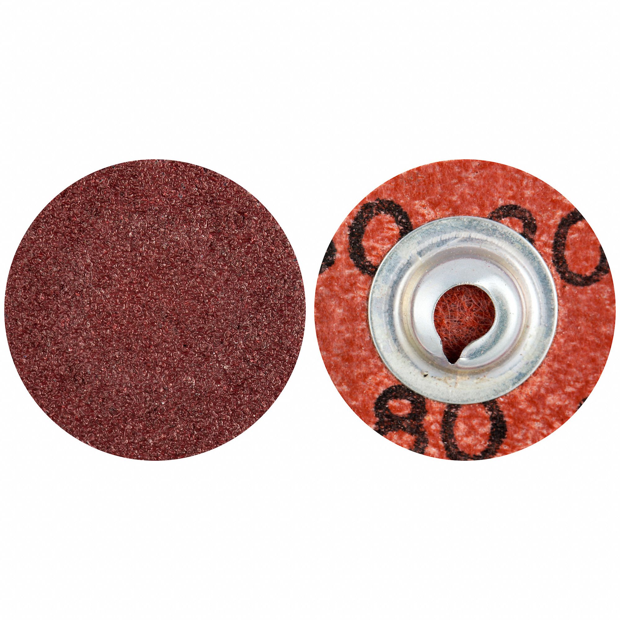QUICK-CHANGE SANDING DISC, TS, 1 IN, ALUMINUM OXIDE, P80 GRIT, X WEIGHT POLYESTER/Y WEIGHT POLYESTER