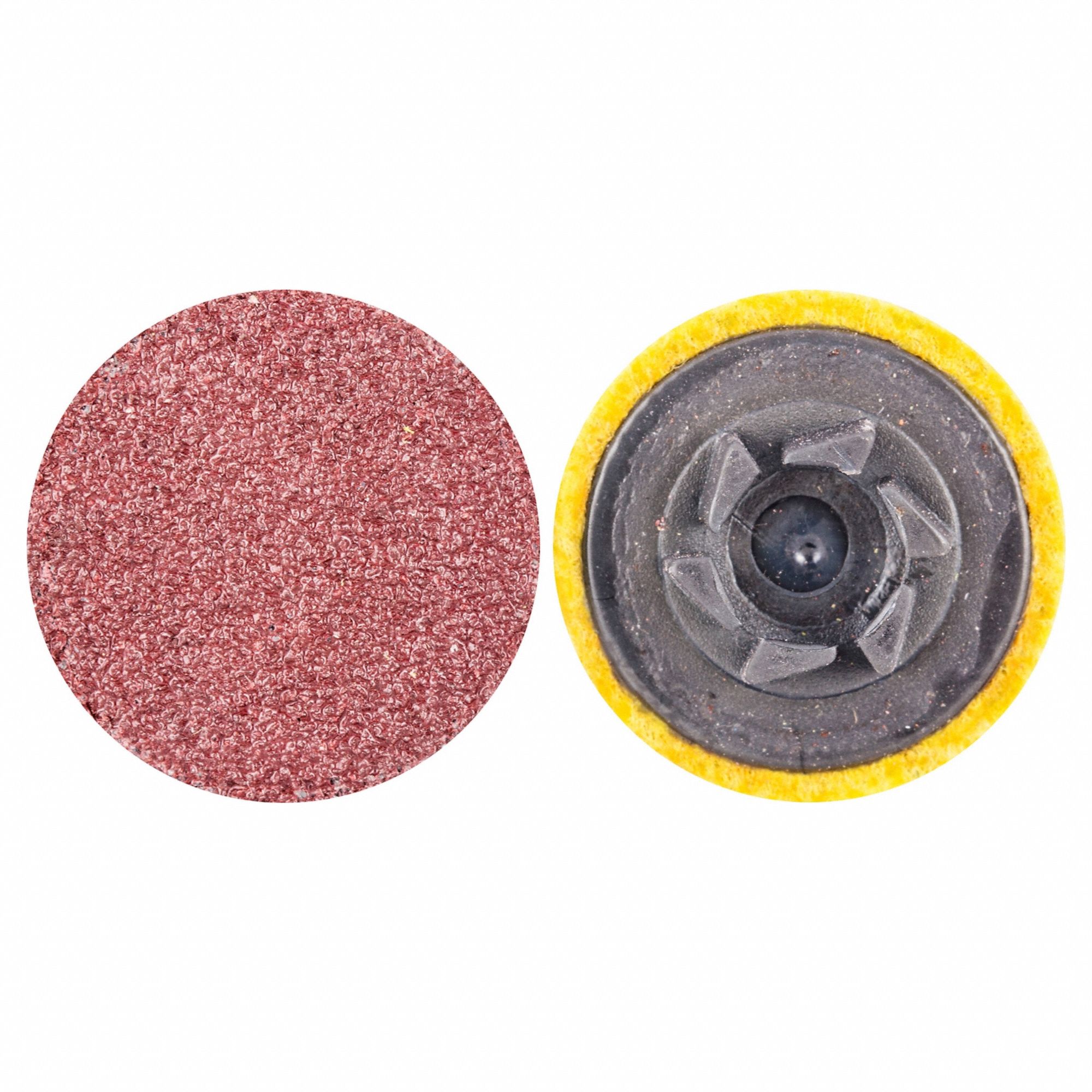 QUICK-CHANGE SANDING DISC, TP, ¾ IN, ALUMINUM OXIDE, 50 GRIT, Y WEIGHT POLYESTER, R766