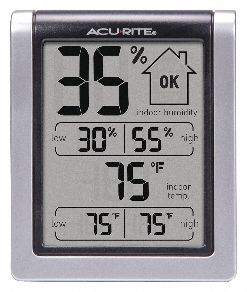 Temperature and Humidity Monitor,Indoor 69AR5800613A2 Grainger