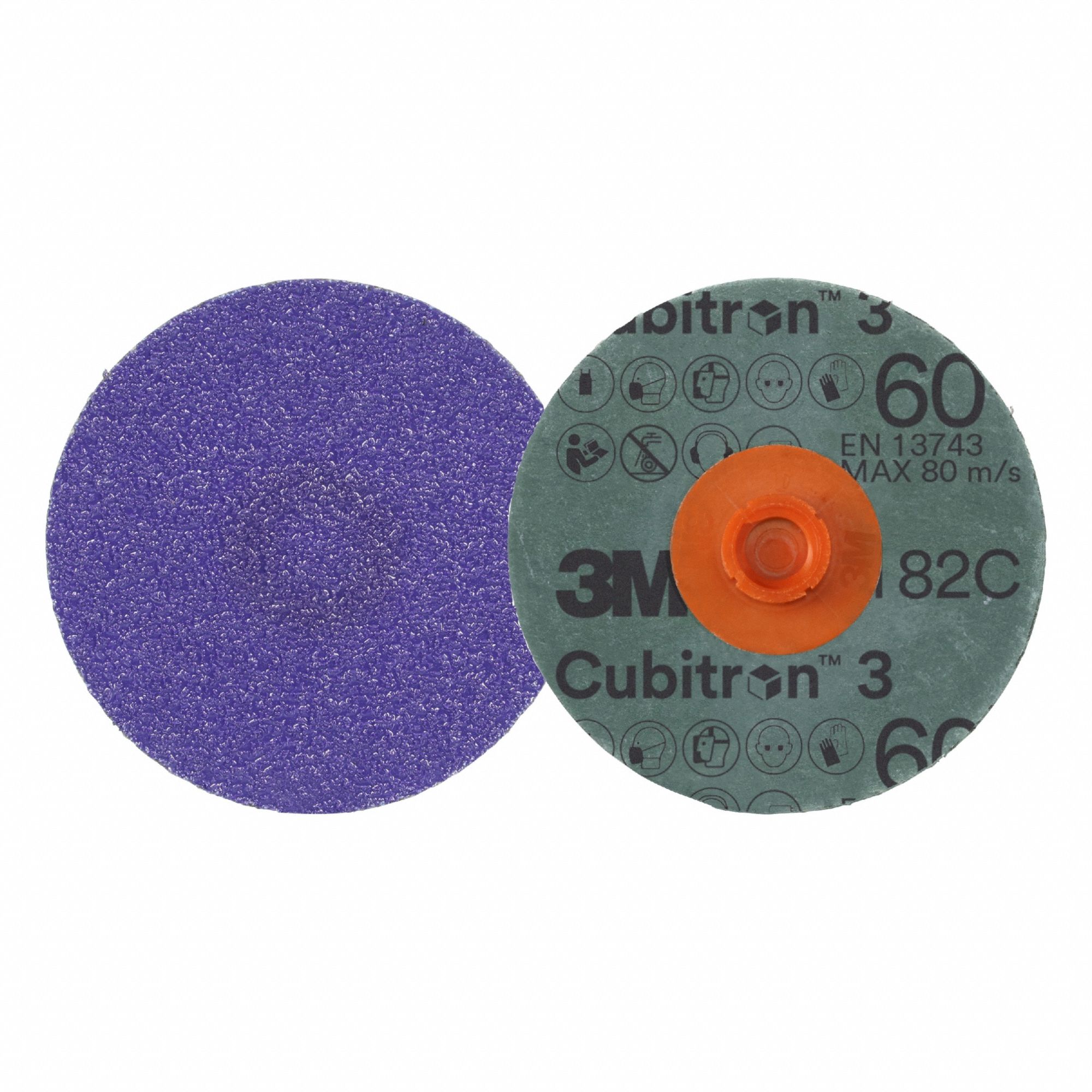 Quick-Change Disc: TS, 4", Ceramic, 60 Grit, YF Wt Fiber, 1182C, 25 PK