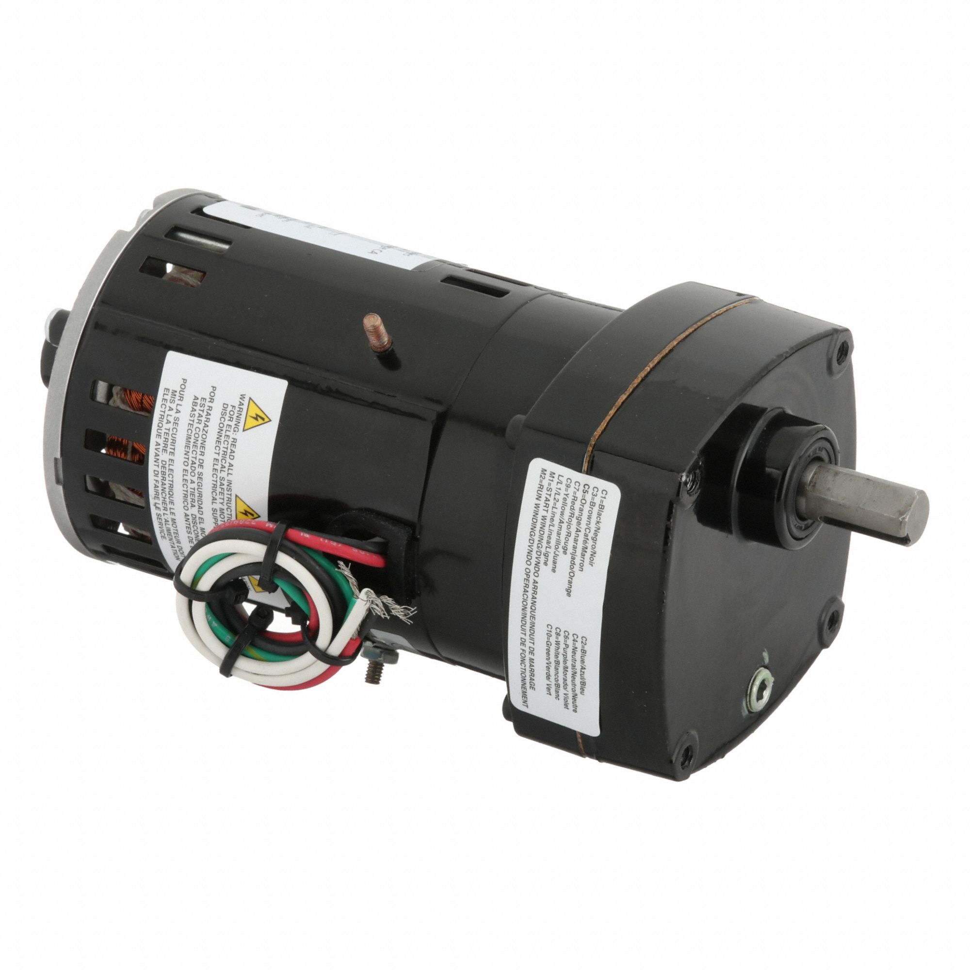 AC Gearmotor: Parallel, Single Output Shaft, PSC, Open, 95 RPM, 30 in-lb Max Torque, 115V AC