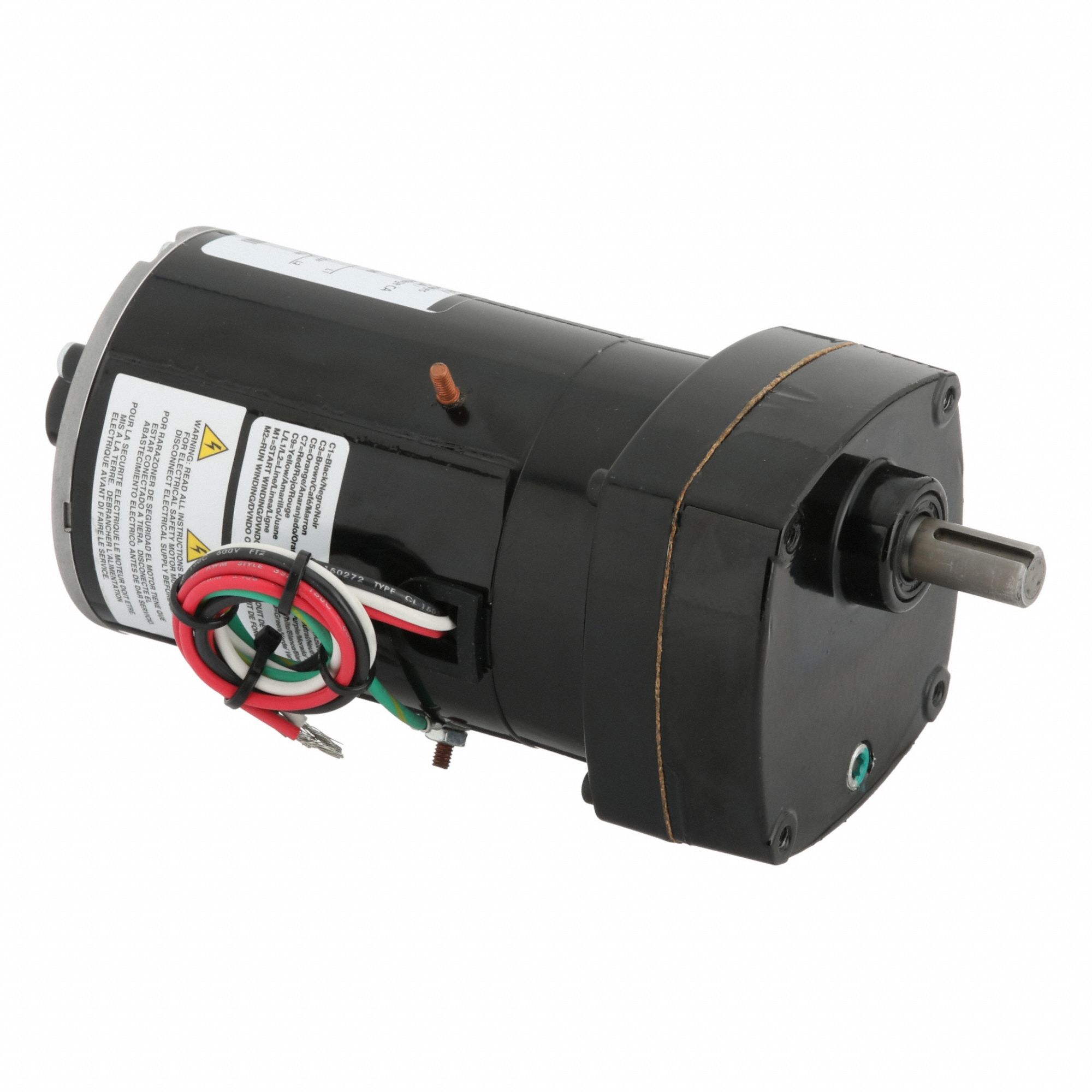 AC Gearmotor: Parallel, Single Output Shaft, PSC, TENV, 95 RPM, 30 in-lb Max Torque, 115V AC