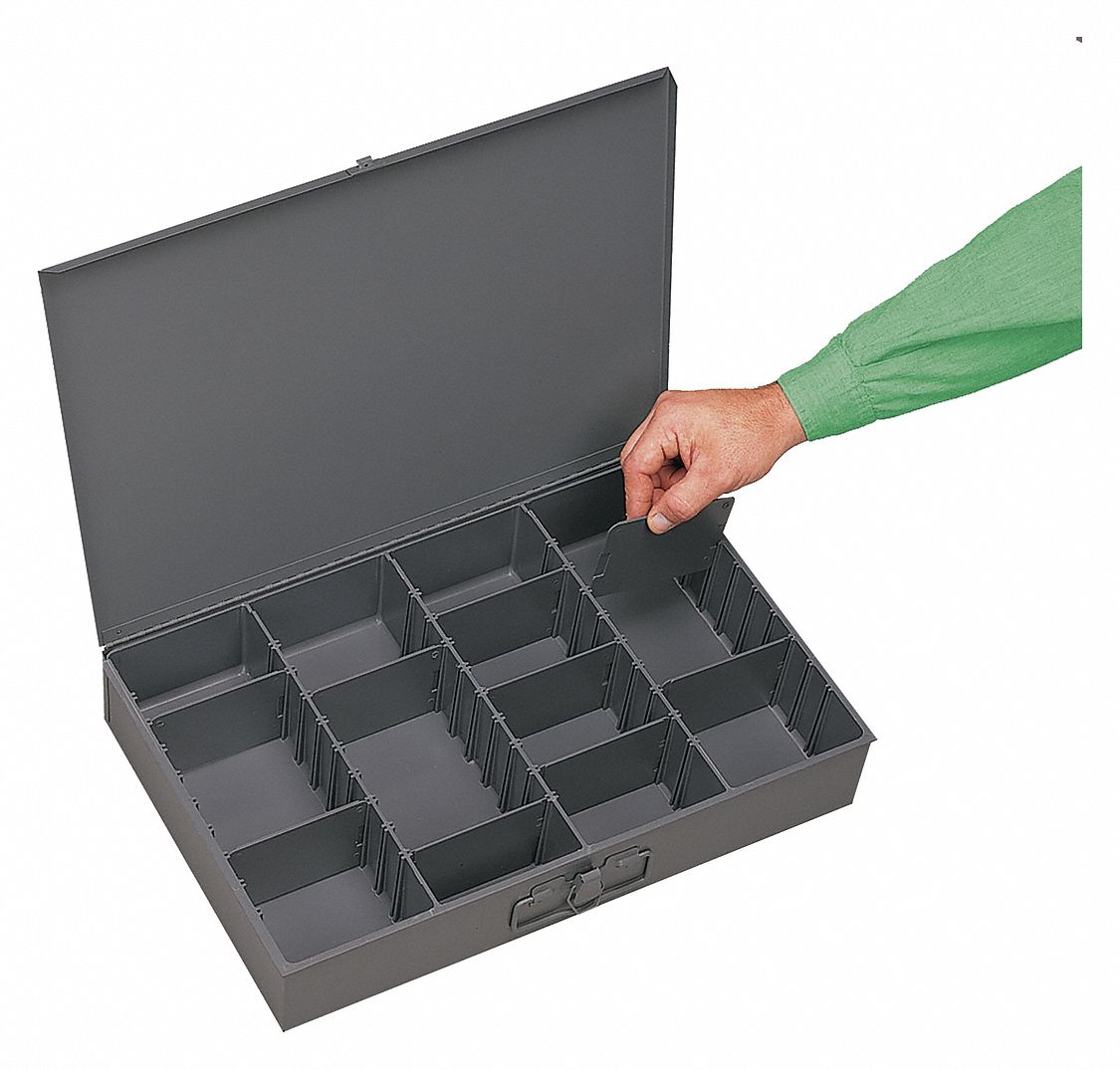 COMPARTMENT DRAWER, 18⅜ X 12½ X 3⅛ IN, 3 1/16 X 4 5/16 X 11 7/16 IN, 9 DIVIDERS