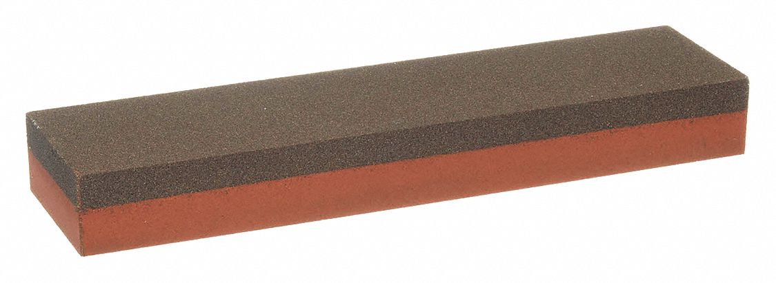 Combination Grit Benchstone: 8 in L x 2 in W x 1 in H, Aluminum Oxide, Coarse/Fine