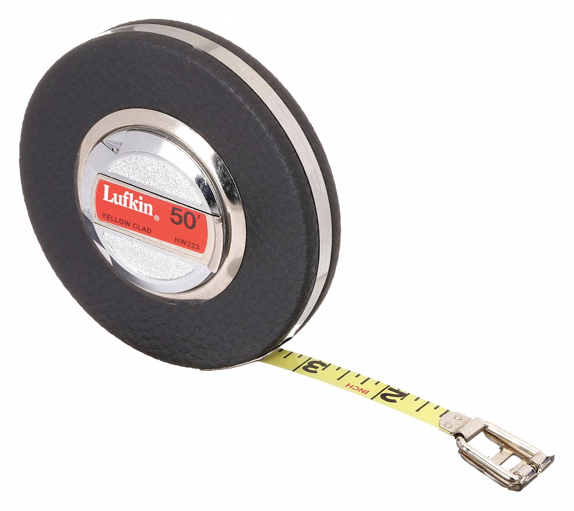 Long Tape Measure: Manual, HW223, SAE, 50 ft, 1/8 in, Plastic, 50 ft Blade Lg (SAE)