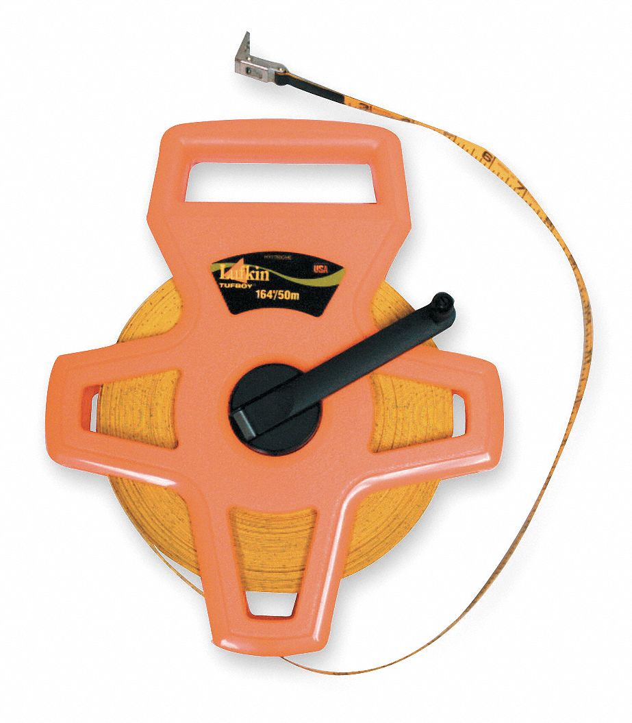 300 ft. Fiberglass Long Tape Measure, High Visibility Orange Grainger