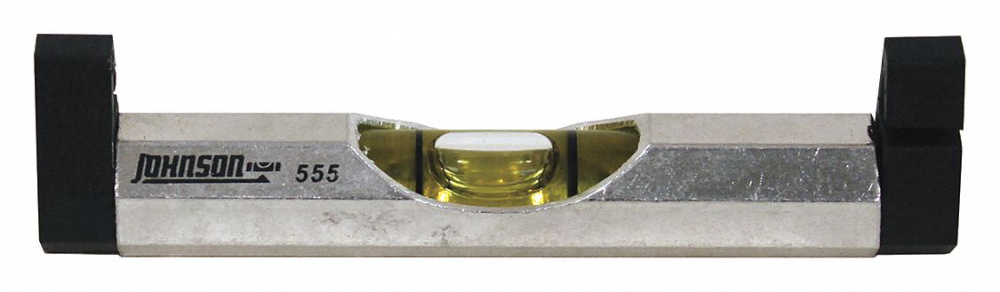 Line Level: Nonmagnetic, 3 in x 3 in x 13/16 in, Aluminum, 0 Mounting Holes, 1 Vials