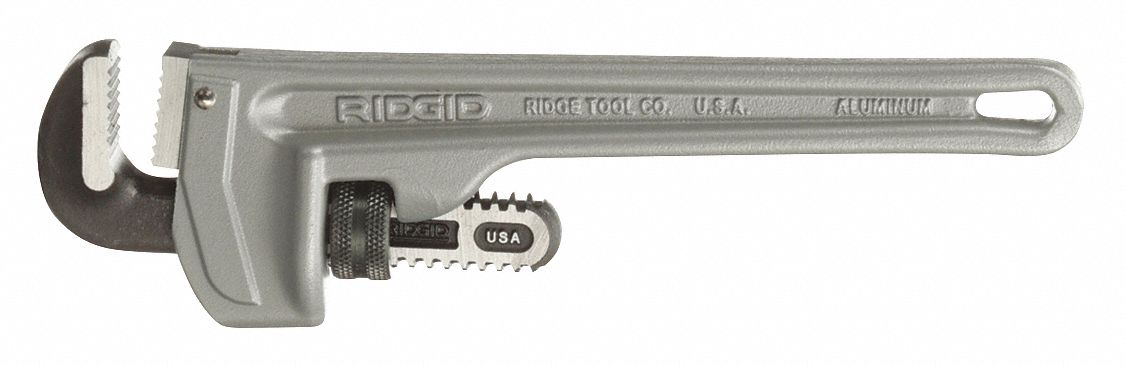 RIDGID, Aluminum, 1 1/2 in Jaw Capacity, Pipe Wrench - 6A650|810