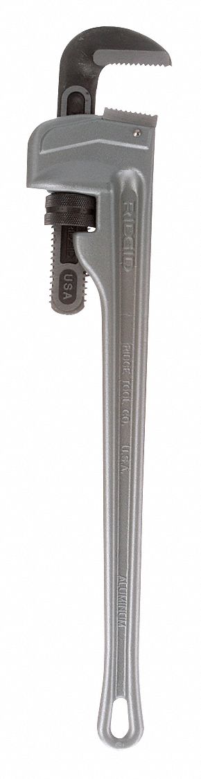 PIPE WRENCH, ALUMINUM, 3 IN JAW CAPACITY, SERRATED, 24 IN OVERALL L, I-BEAM