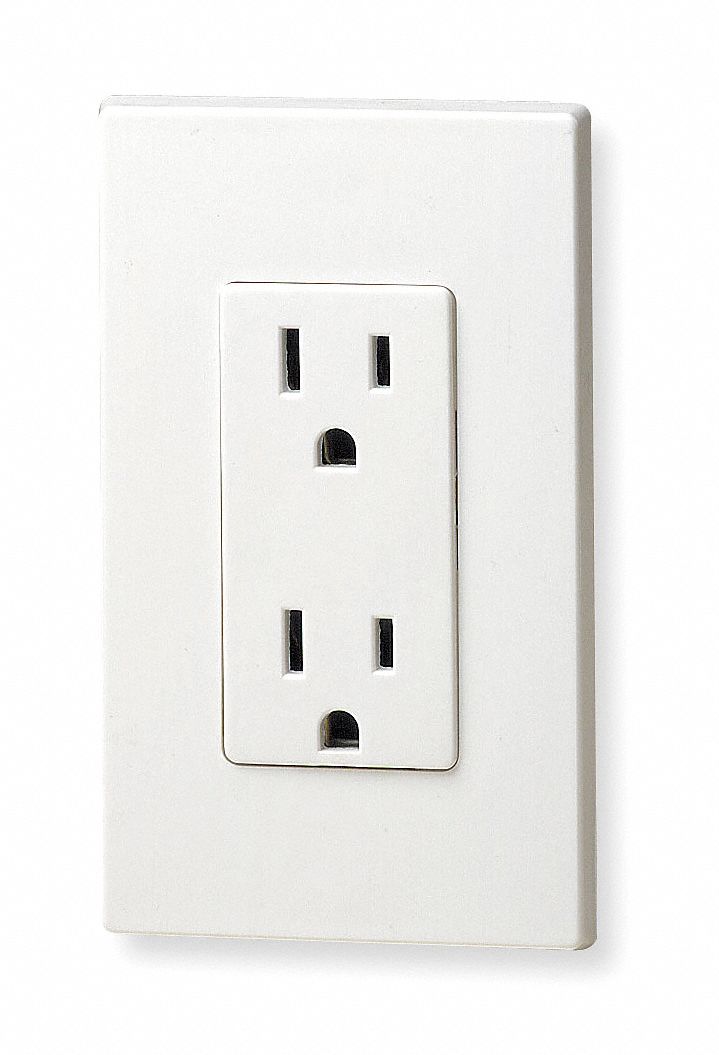 RECEPTACLE, DUPLEX, WHITE, 3W 2P 15 AMP, 125V