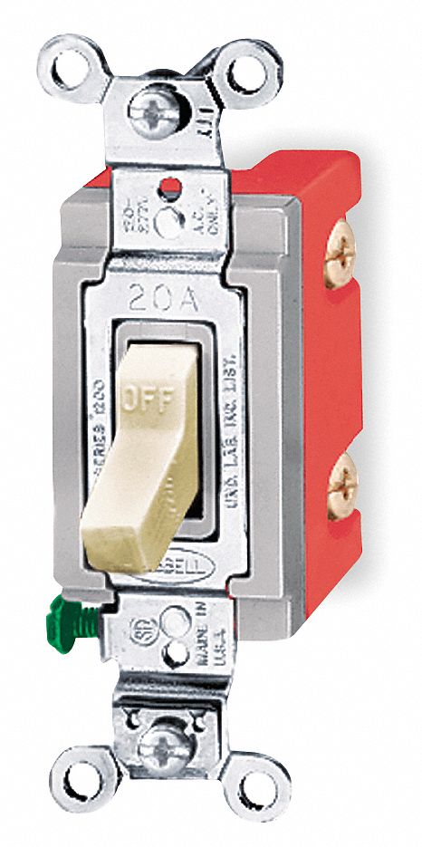 Hubbell Wiring Device Kellems Wall Switch 1 Pole Maintained Toggle 6a700 Hbl1221i Grainger
