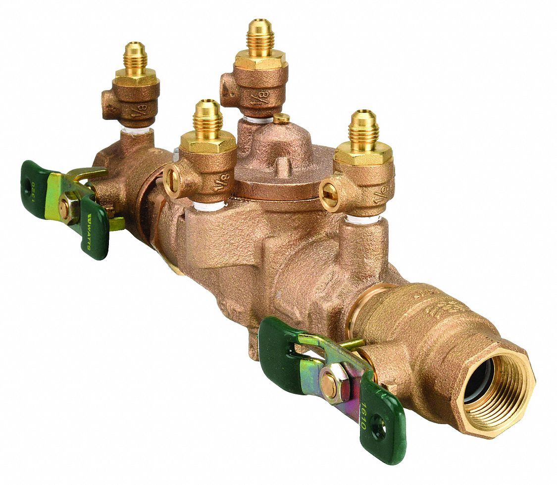 REDUCED PRESSURE ZONE BACKFLOW PREVENTER,3/4 IN,BRONZE