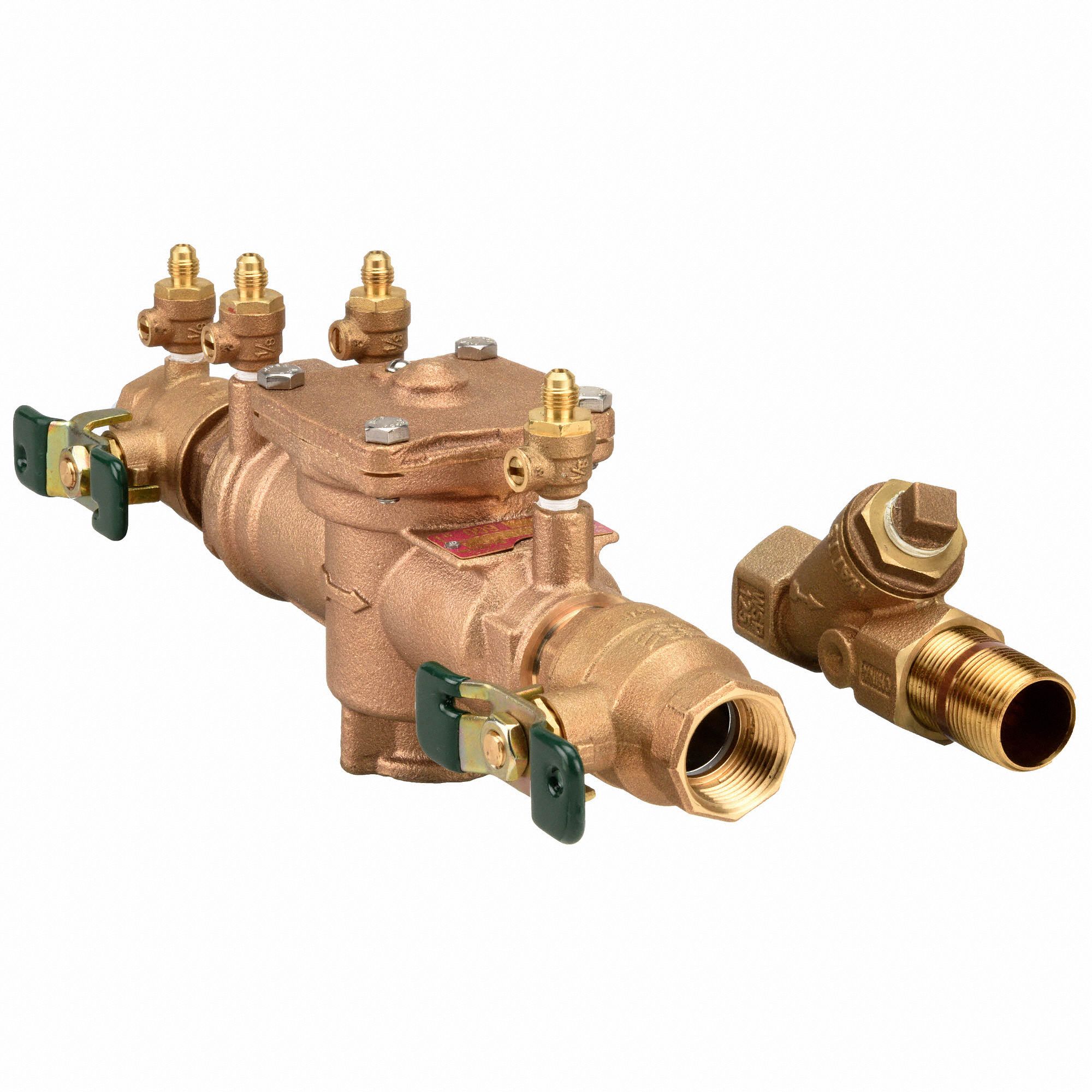 WATTS Reduced Pressure Zone Backflow Preventer, Bronze, Watts 009 Series, NPT Connection 6A771