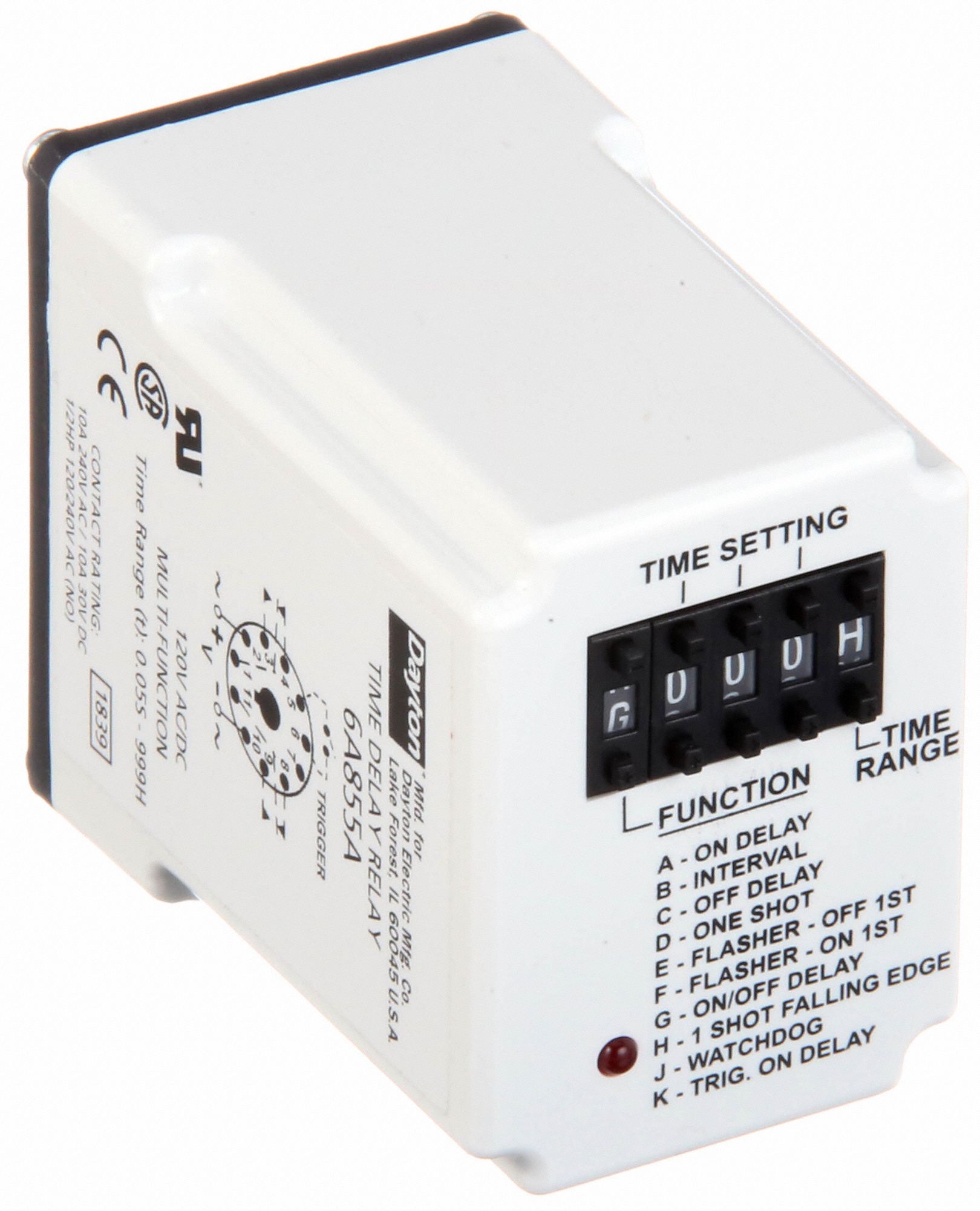 Time Delay Relay,120VAC,10A,DPDT