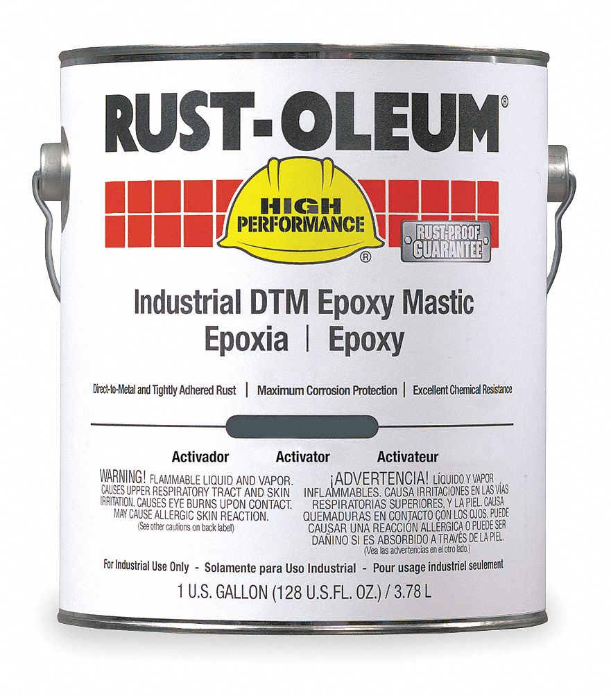 RUST OLEUM Safety Yellow Epoxy Mastic Coating, Semi Gloss Finish, 125 to 225 sq. ft./gal. Coverage, Size: 1 gal   Epoxy, Urethane, and Specialty Coatings   6H386|9144402