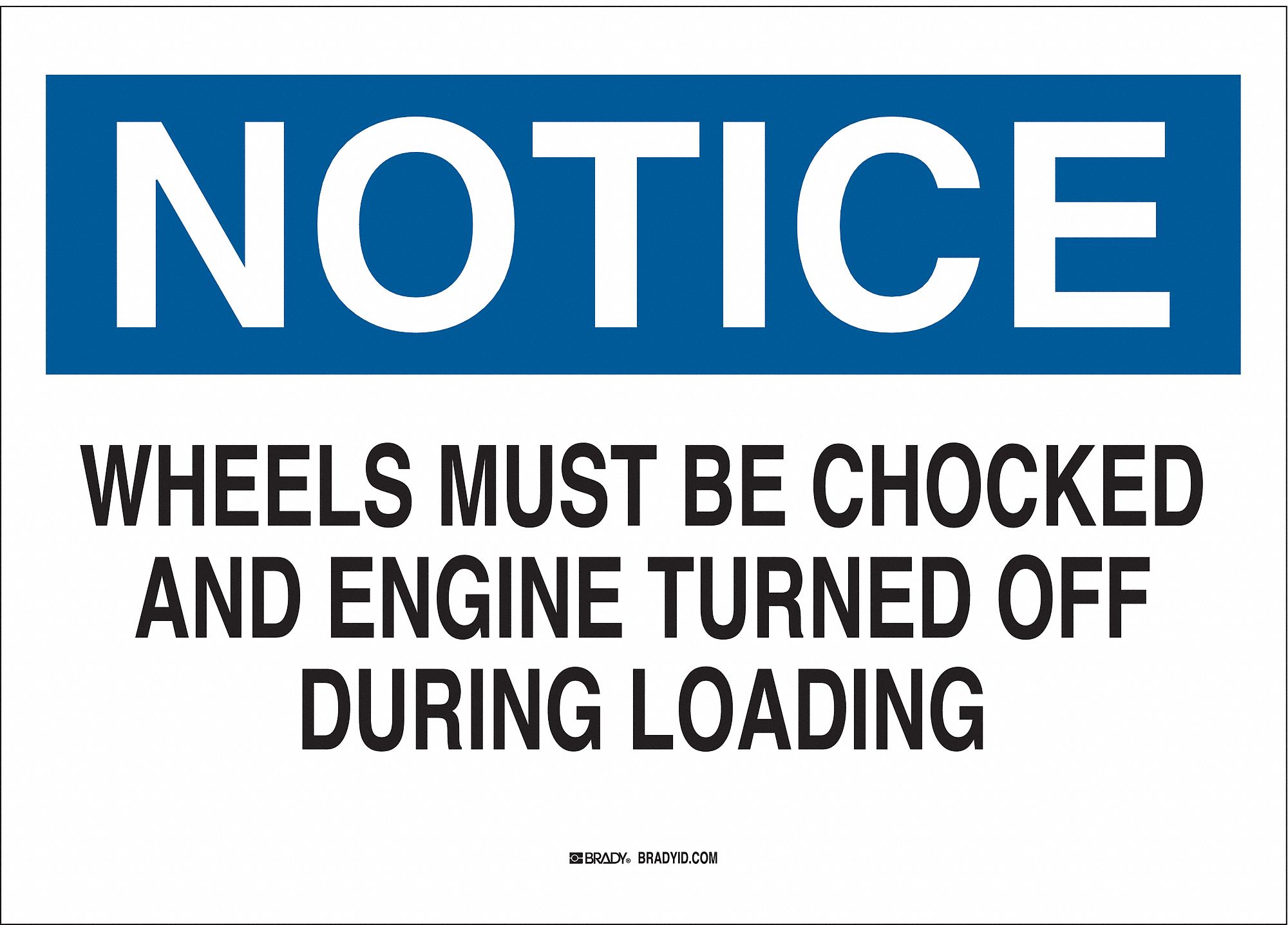 NOTICE SIGN, FIBREGLASS, 20 IN WIDTH, 14 IN HEIGHT, WHITE, WITH MOUNTING HOLES