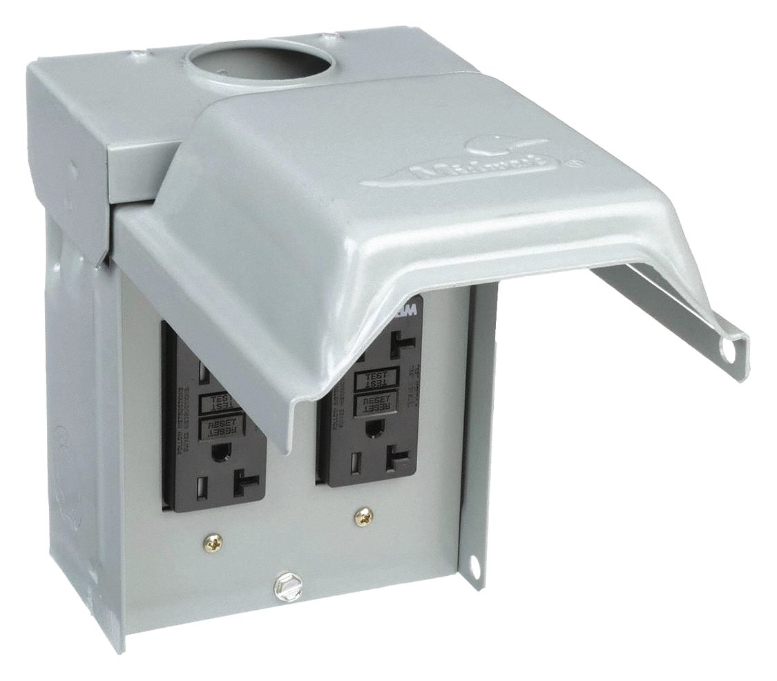Unmetered Surface Power Outlet: 20 A, 120V AC, 5-20R, Includes GFCI