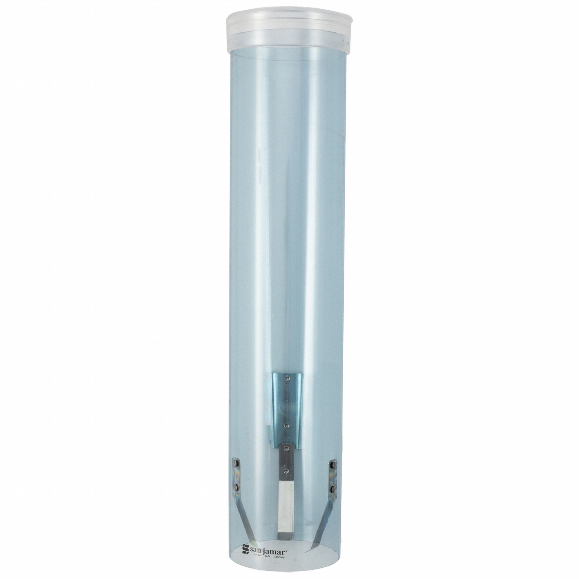 Cup Dispenser: 16 in Tube Lg, 4 to 10 oz Cups (Flat-Bottom and Cone), Wall-Mount