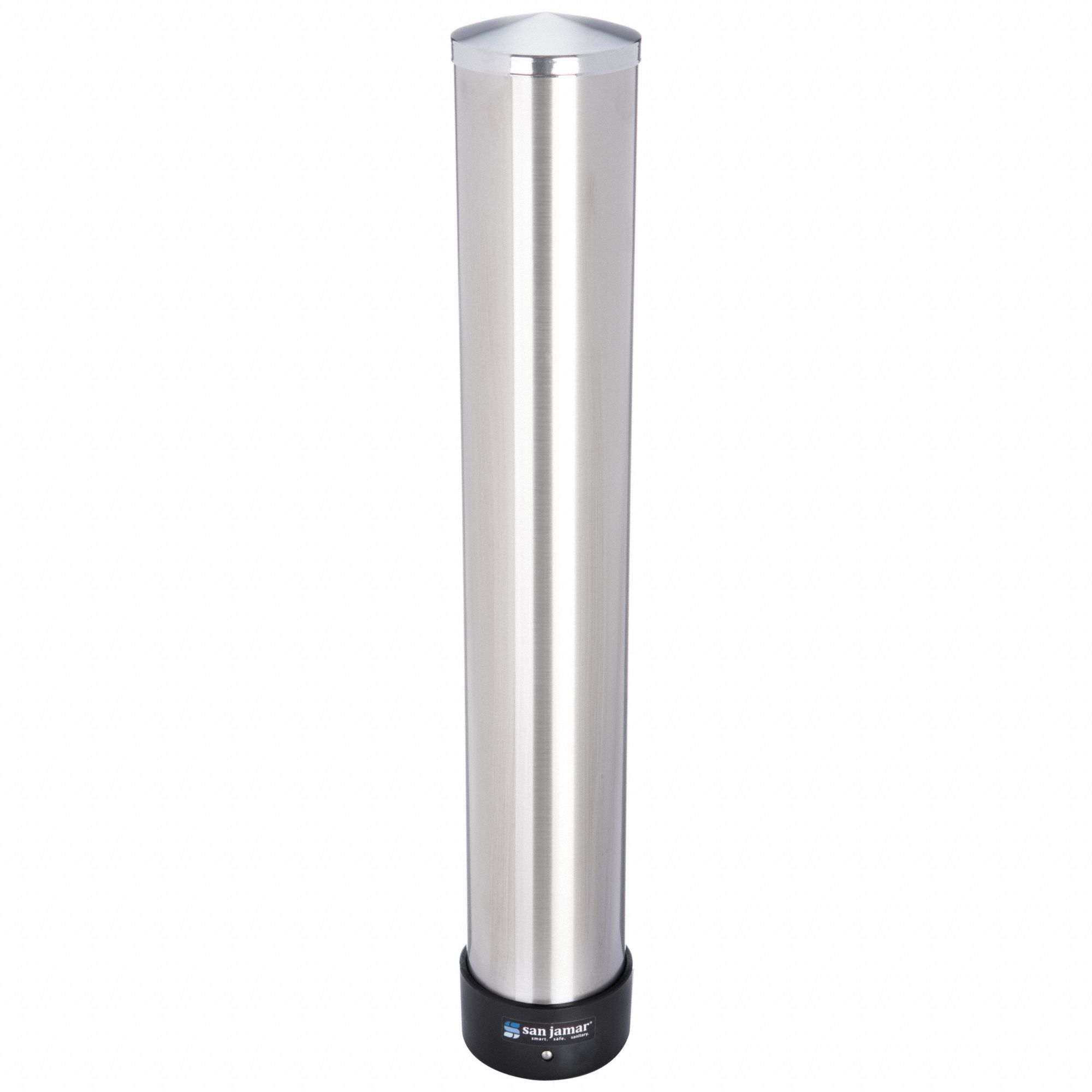 Cup Dispenser: 23 1/2 in Tube Lg, 6 to 10 oz Cups, Wall-Mount