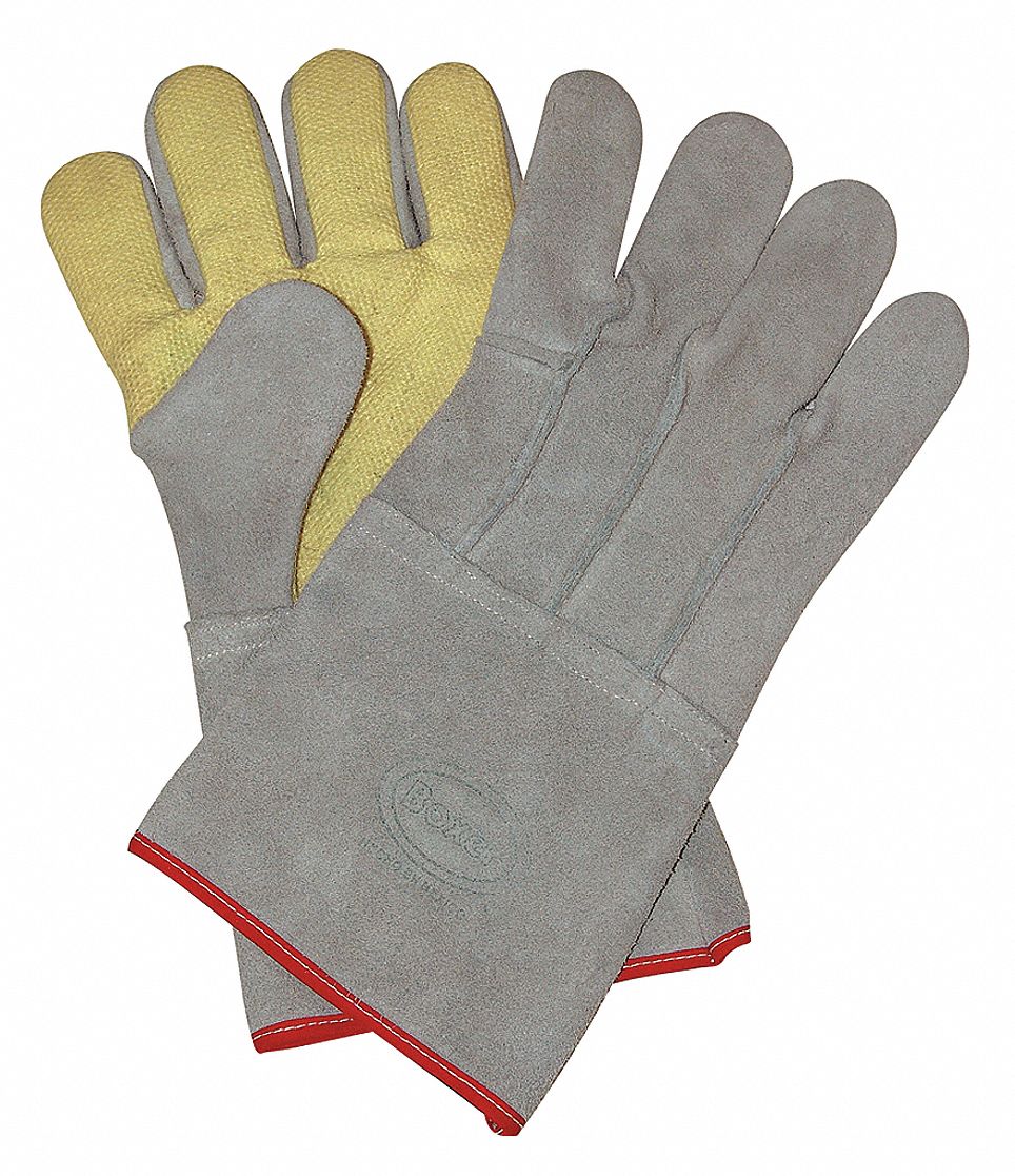 BOXER Guantes Resistentes al Calor de Algodón, Carnaza, Kevlar® Amarillo/Gris Talla 10 Guantes Resistentes al Calor - 6AEM0 | GKDPC35F - Grainger