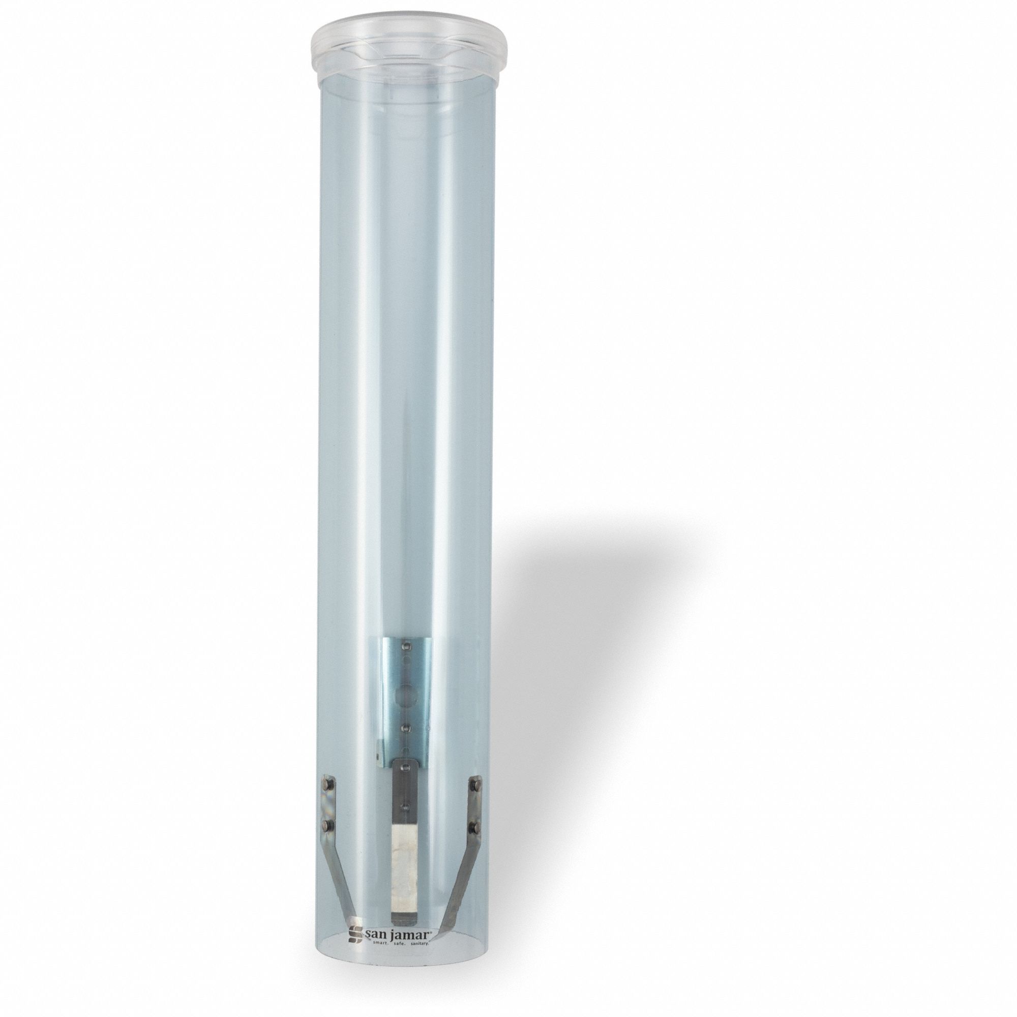 Cup Dispenser: 16 in Tube Lg, 3 to 5 oz Cups (Flat-Bottom), Wall-Mount