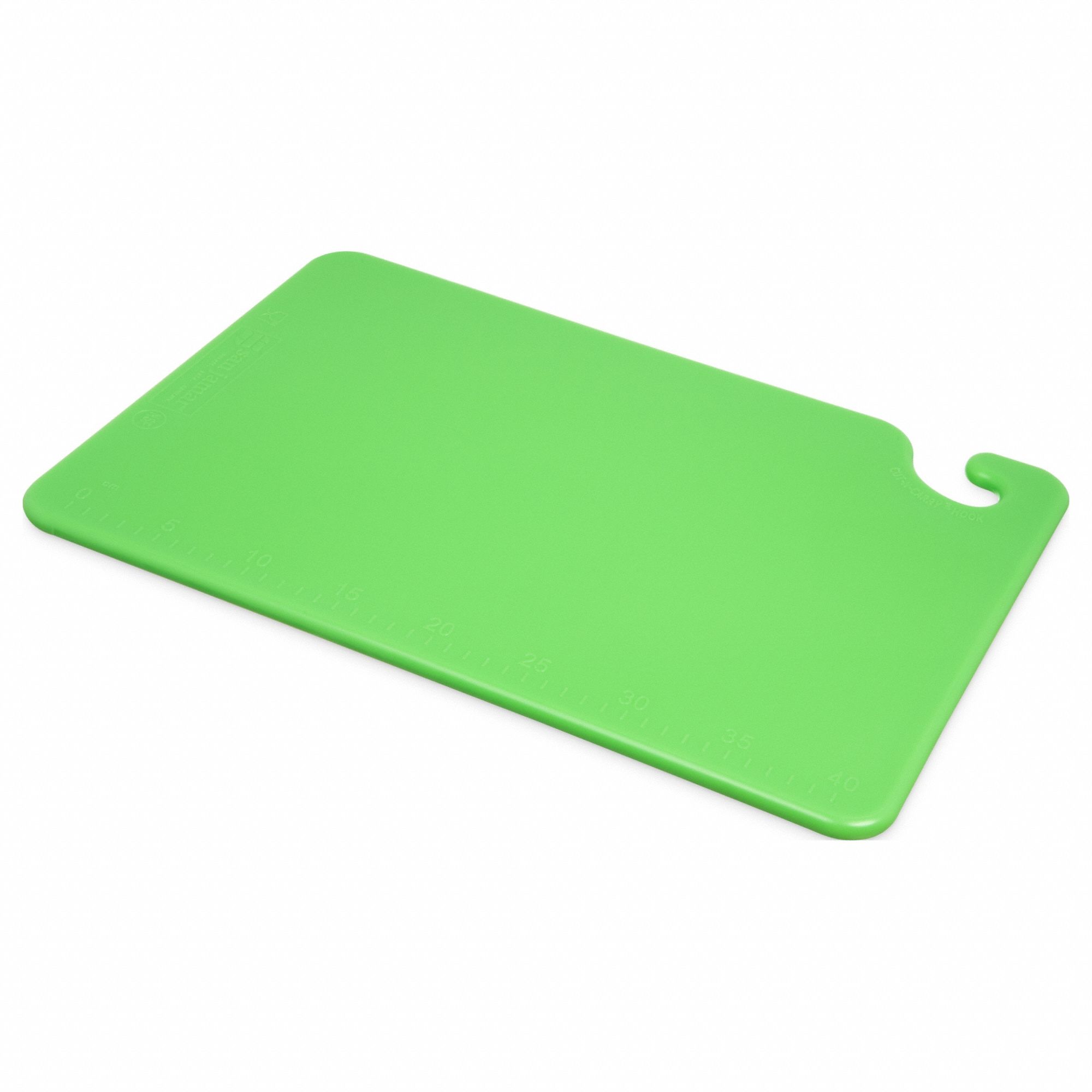 Cutting Board: 18 in Overall Lg, 12 in Overall Wd, Green, Co-Polymer, NSF Certified